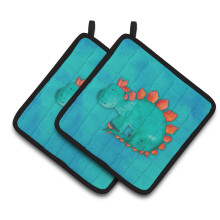 "Caroline's Treasures Stegosaurus Pano de Cozinha, 7.5"" x 7.5"", Multicolor"