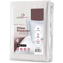 Housses de Coussin Zippées 4 Pack - Housses en Coton 100% Respirant - Protège de la Saleté et de la Poussière (King - Ensemble de 4 - 20x36)