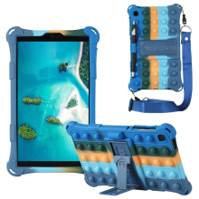 (Color darkblue-belt, Tab A7 Lite 8.7inch) Soft Bubble Kids Case for Samsung Galaxy Tab A7 10