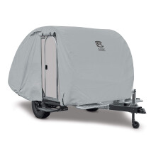 Classic Accessories Over Drive PermaPRO Teardrop Trailer Cover Fits 8'L x 5'W Trailers Resists Tears R-Pod Cover Travel Trailer Storage Cover Com