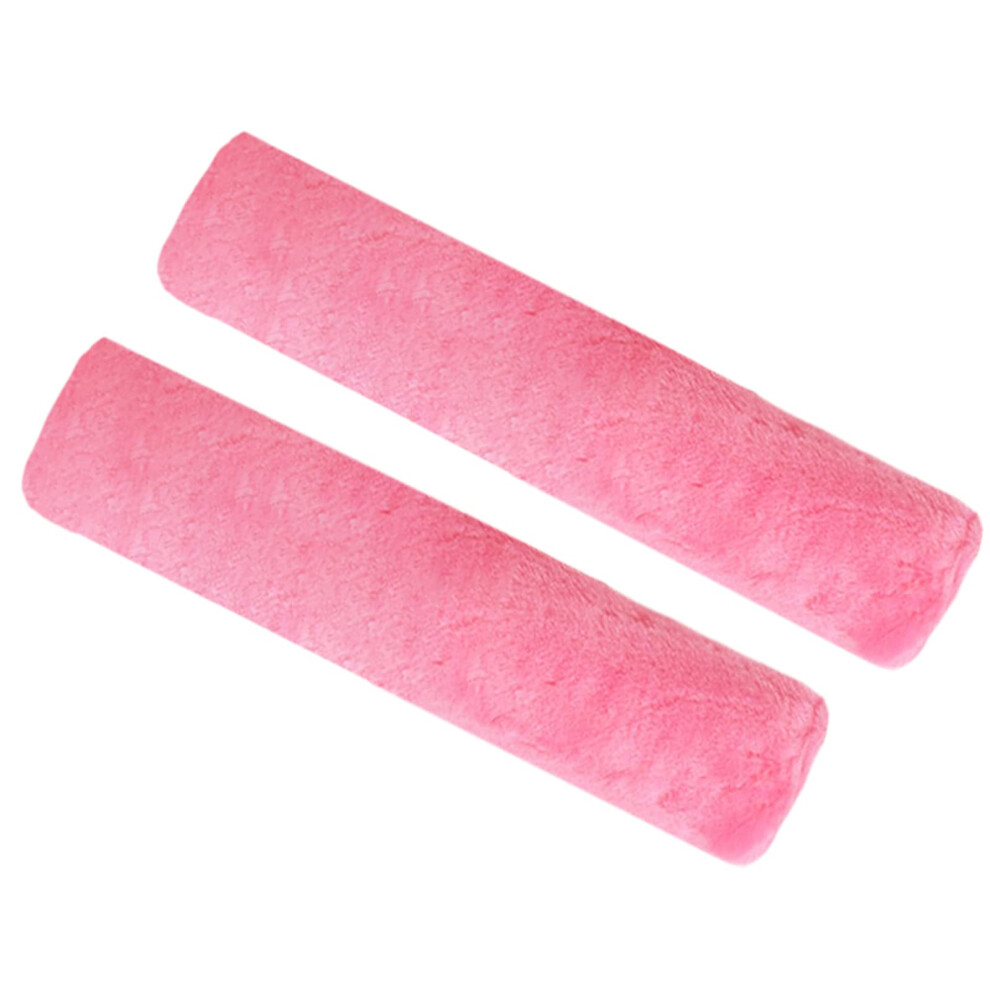 Fochutech 2Pcs Car Soft Plush Seat Belt Shoulder Pad Strap Cover Adjuster Protector Comfortable Driving (Pink) Pink 760252163969