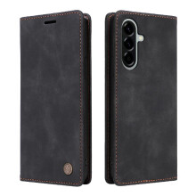 (Black) Flip Case for Samsung Galaxy A56 Shockproof Flip Cover Leather Case Wallet Simple Business
