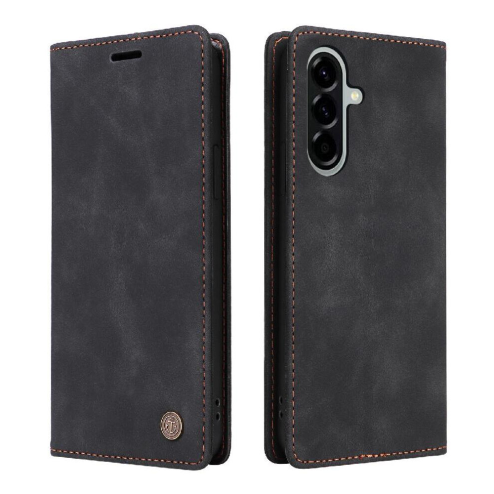 Gangxun (Black) Flip Case For Samsung Galaxy A56 Shockproof Flip Cover Leather Case Wallet Simple Business Black
