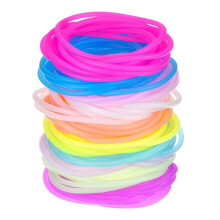 Hotop Braccialetti in silicone multicolore per capelli, per ragazze e donne, 100 pezzi, colore casuale, non luminescenti