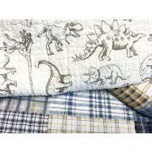 Cosy Line Home Fashion Benjamin Leuke dinosaurusruit Marineblauw Wit Grijs Beddengoed Dekbedset 100% katoen Omkeerbare dekbedspreiset voor kinderen J