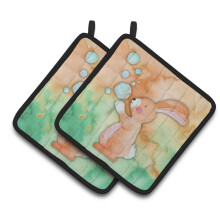 "Caroline's Treasures Porta-Pot com Coelhos e Bolhas, 7.5""H x 7.5""W, Multicolorido"