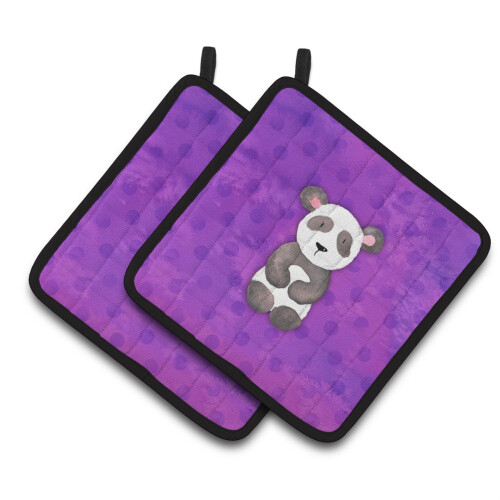 "Suporte para Panelas Panda com Bolinhas, 7.5""H x 7.5""W, Multicolorido"