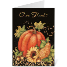 Huidige pompoenoogst Schrift Thanksgiving-wenskaartenset - Susan Winget Religieuze feestdagkaart Variatiewaardepakket Set van 8 grote 5 x 7-inch kaar