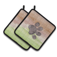 "Caroline's Treasures Suporte para Panelas em Aquarela de Patas de Cão, 7,5""H x 7,5""L, Multicolorido"