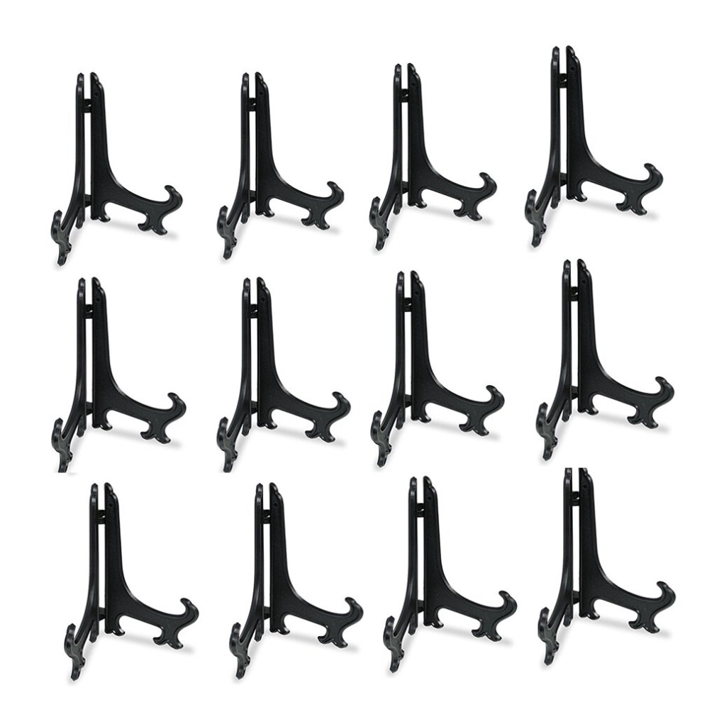 Artliving Lot de 12 chevalets en plastique noirs de 7,6 cm pour pr   sentoirs et cadres photo