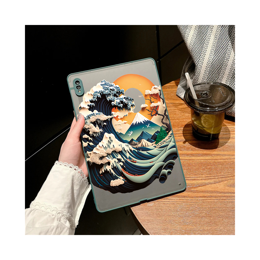 (P3 Tab S8plus 12.4 X800) Scenery Sunset Tablet Case For Samsung Galaxy Tab Green 976662539977