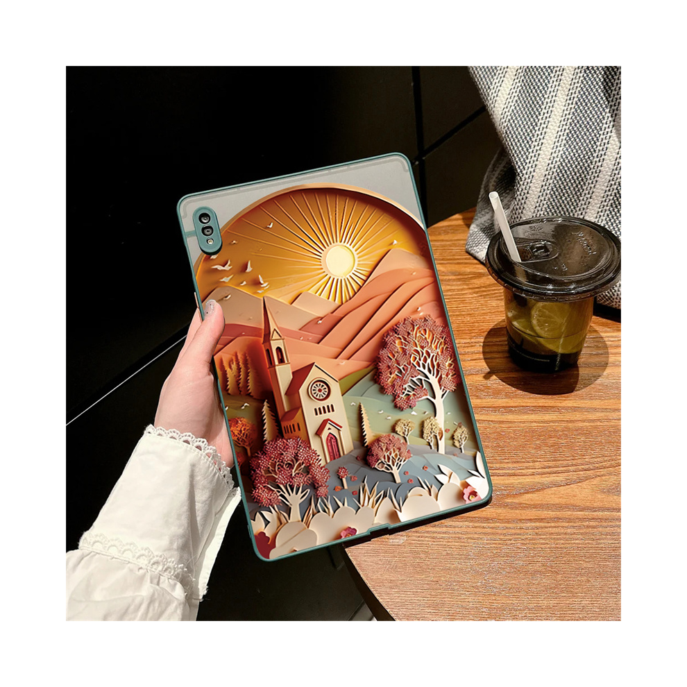 (P5 Tab S8plus 12.4 X800) Scenery Sunset Tablet Case For Samsung Galaxy Tab Green 976662540270