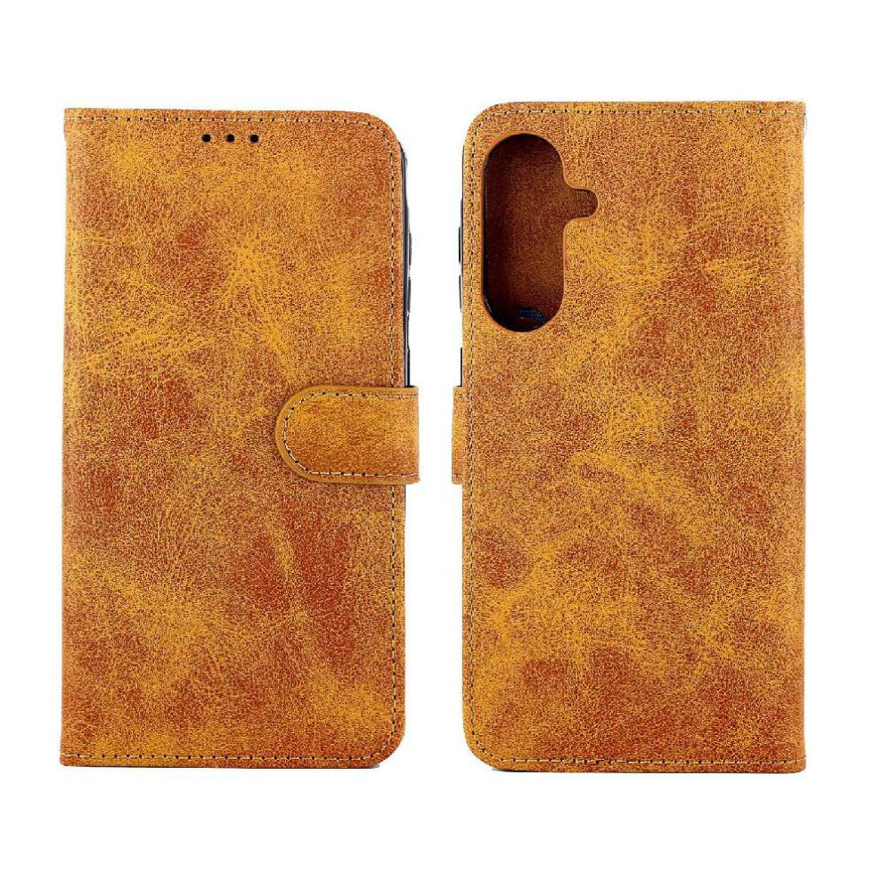 Photos - Case  Filp  for Samsung Galaxy A26 5g Full Protection Magnetic Closure Kickstand Card Holder Pu Leather(Yellow)