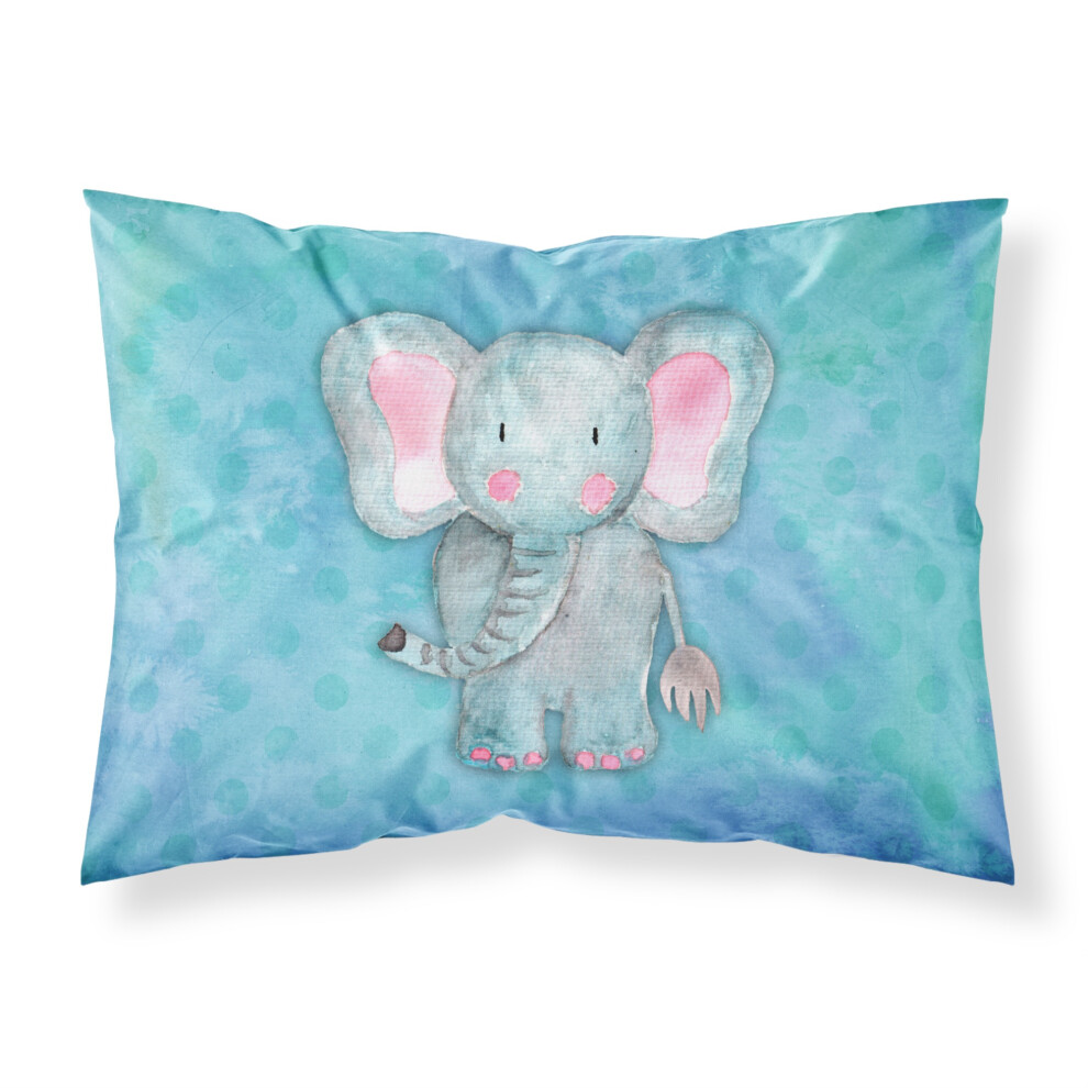 Caroline's Treasures L Phant Bleu Aquarelle Imprim Polyester 250 Fils Au Pouce Carr Fermeture Enveloppe Taie D'oreiller Multicolore-image