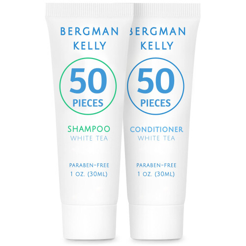 Bergman Kelly - Σετ Σαμπουάν και Μαλακτικό Ταξιδιού - 1 fl oz, 100 Τεμάχια, Λευκό Τσάι