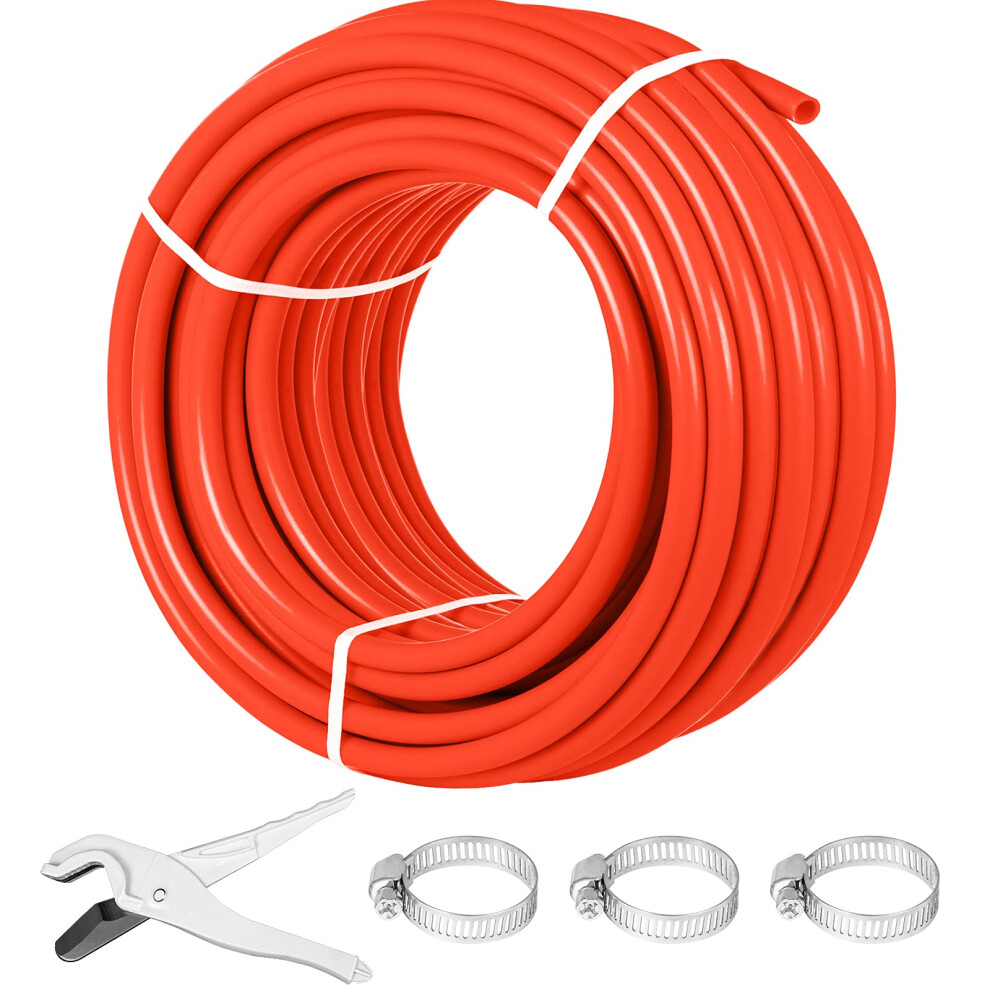 Tuyau EVOH PEX-B de 1/2 pouce (300 pieds) pour barri   re     l'oxyg   ne Happybuy, pour chauffage par le sol r   sidentiel et commercial, rouge