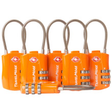 6-pack TSA-godkendt rejsekombinationskabel Bagagel?se til kufferter og rygs?kke - Orange
