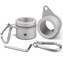 2 Pack Aluminum Alloy Flag Pole Rings 360 Degree Rotating Flagpole Flag Mounting Rings Spinning Flag Pole Kit with Carabiner for 0.75-1.00 Inch Diame