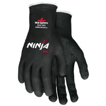 MCR Safety Ninja BNF N96795S Werkhandschoenen 15 gauge nylon Spandex omhulsel met volledig ademende nitrilschuim (BNF) coating en nitrilgreeppunten k