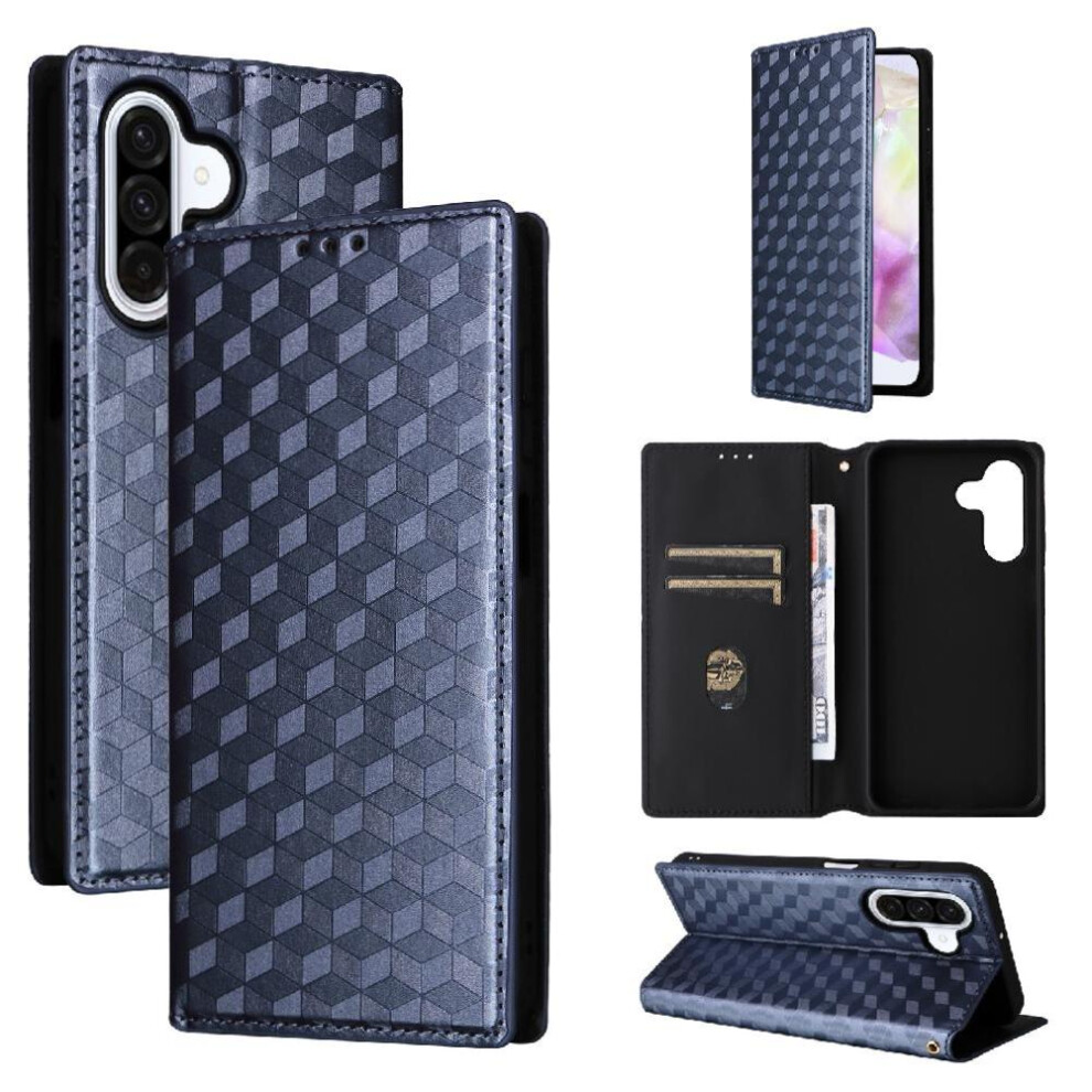 Gangxun (Blue) Flip Case For Samsung Galaxy A26 5G Card Slots Holder 3D Pattern Pu Leather Wallet Magnetic Closure Blue