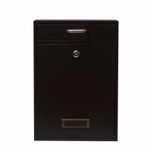 Wall Mounted Locking Vertical Dropbox Mailbox - Safe and Secure (Large) | Made with Galvanized Steel (Black)