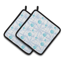 Caroline's Treasures Winter Snowflakes on White Decorated Pot Holder 7.5 x 7.5 Multicolor
