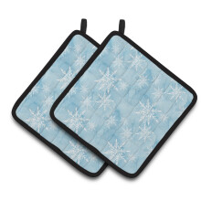 Caroline's Treasures Watercolor Snowflake on Light Blue Decorated Pot Holder 7.5 x 7.5 Multicolor