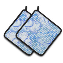 "Caroline's Treasures Suporte para Panelas Decorado com Ondas em Aquarela, 7.5"" x 7.5"", Multicolorido"