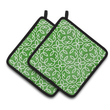 "Suporte para Panelas Geométrico em Aquarela Verde, 7.5"" x 7.5"", Multicolorido"