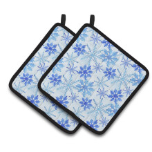 Caroline's Treasures Blue Snowflakes Watercolor Decorated Pot Holder 7.5 x 7.5 Multicolor