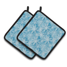 Caroline's Treasures Watercolor Snowflake on Blue Decorated Pot Holder 7.5 x 7.5 Multicolor