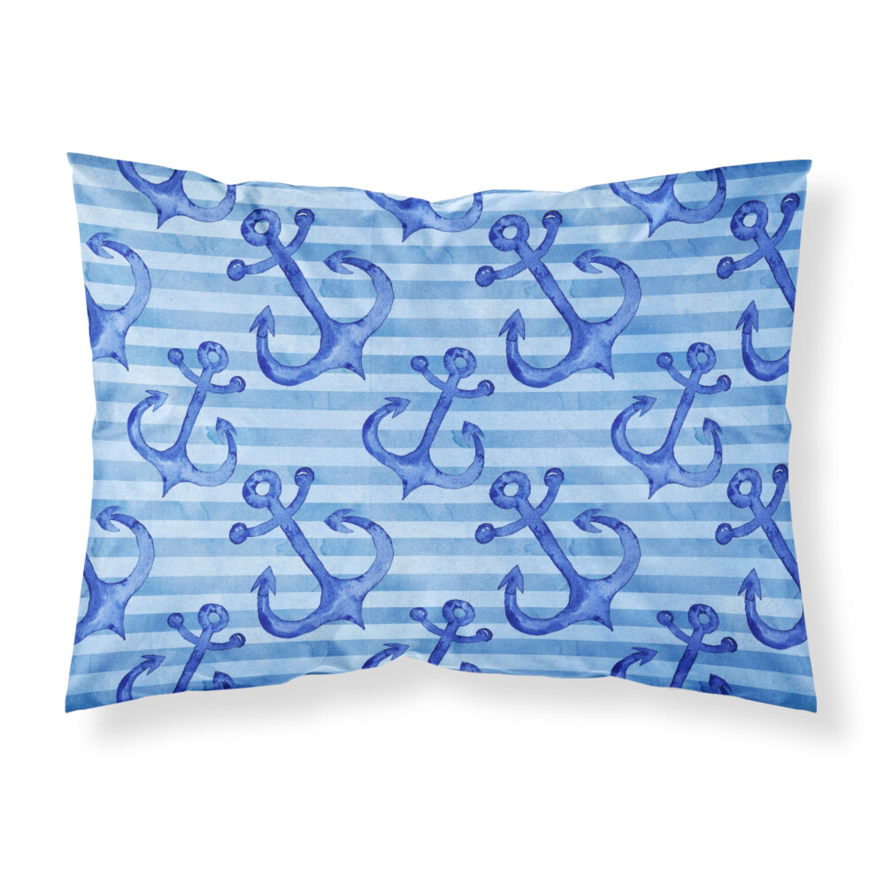 Caroline's Treasures Beach Aquarelle Ancres Imprim Polyester 250 Fils Fermeture Enveloppe Taie D'oreiller Standard Multicolore-image