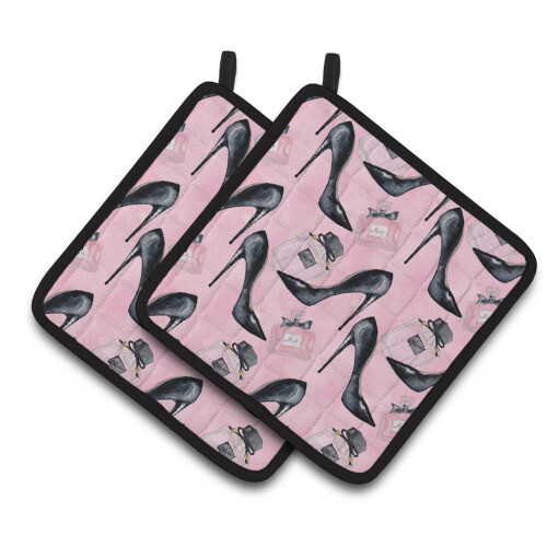 "Caroline's Treasures Pot Holder Decorado com Sapatos e Perfume, 7.5"" x 7.5"", Multicor"