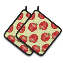 Caroline's Treasures Watercolor Apples and Polka dots Decorated Pot Holder 7.5 x 7.5 Multicolor