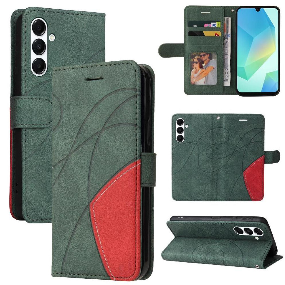 Gangxun (Green) Flip Case For Samsung Galaxy A26 5G Flip Folio Book Kickstand Protective Leather Wallet Stitching Color With Card Slot Stand Green