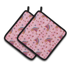 Caroline's Treasures Watercolor Shooting Stars on Pink Decorated Pot Holder 7.5 x 7.5 Multicolor
