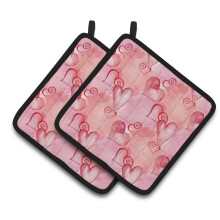 "Caroline's Treasures Pote Decorativo com Corações Vermelhos, 7.5"" x 7.5"", Multicolorido"