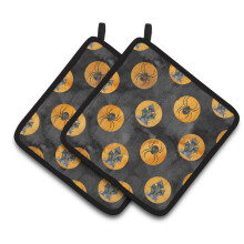 Caroline's Treasures Watercolor Halloween Circles Decorated Pot Holder 7.5 x 7.5 Multicolor