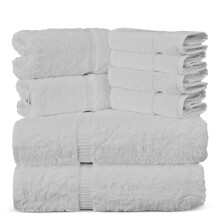 Toalhas de Algodão Turco Premium Super Macias e Absorventes (Conjunto de 8 Toalhas, Branco)