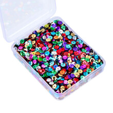 Whaline 20,000 Pcs Bulk Löst Rund Cup Sequins Iridescent Spangles Flat Beads med Förvaringslåda