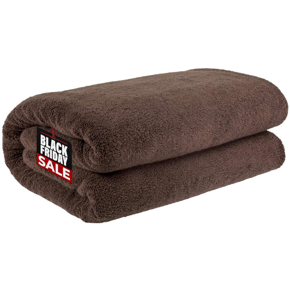 Drap de bain surdimensionn    Cotton Paradise 100 % coton 40 x 80 cm, grande serviette de bain en liquidation, pour salle de bain, marron