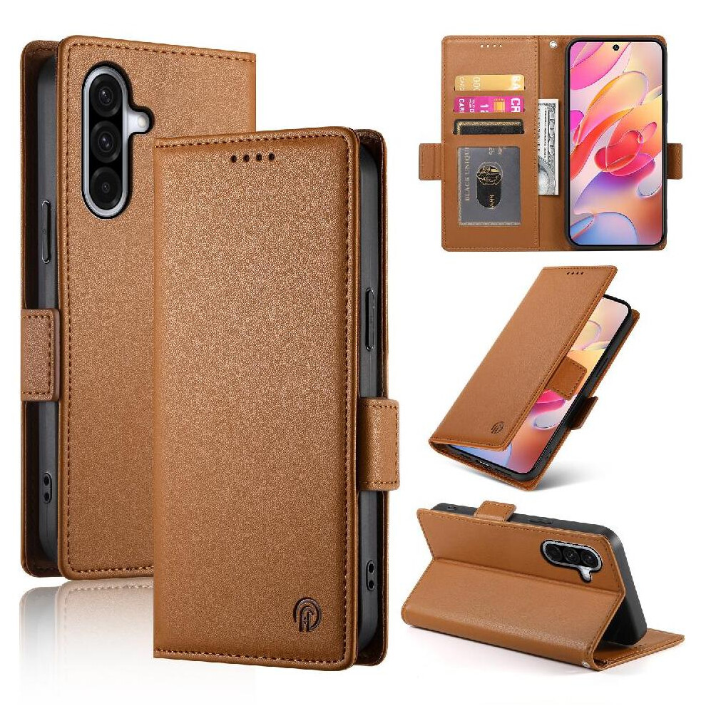 (Brown) Flip Case For Samsung Galaxy A26 Wallet Card Slots Flip Daily Use Business Brown 764490324526