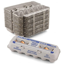 Tryckta tomma ggkartonger hller upp till tolv gg - 1 dussin stora - Natural Pulp Paper Egg Crate - av MT -produkter (15 kartonger) - tillverka