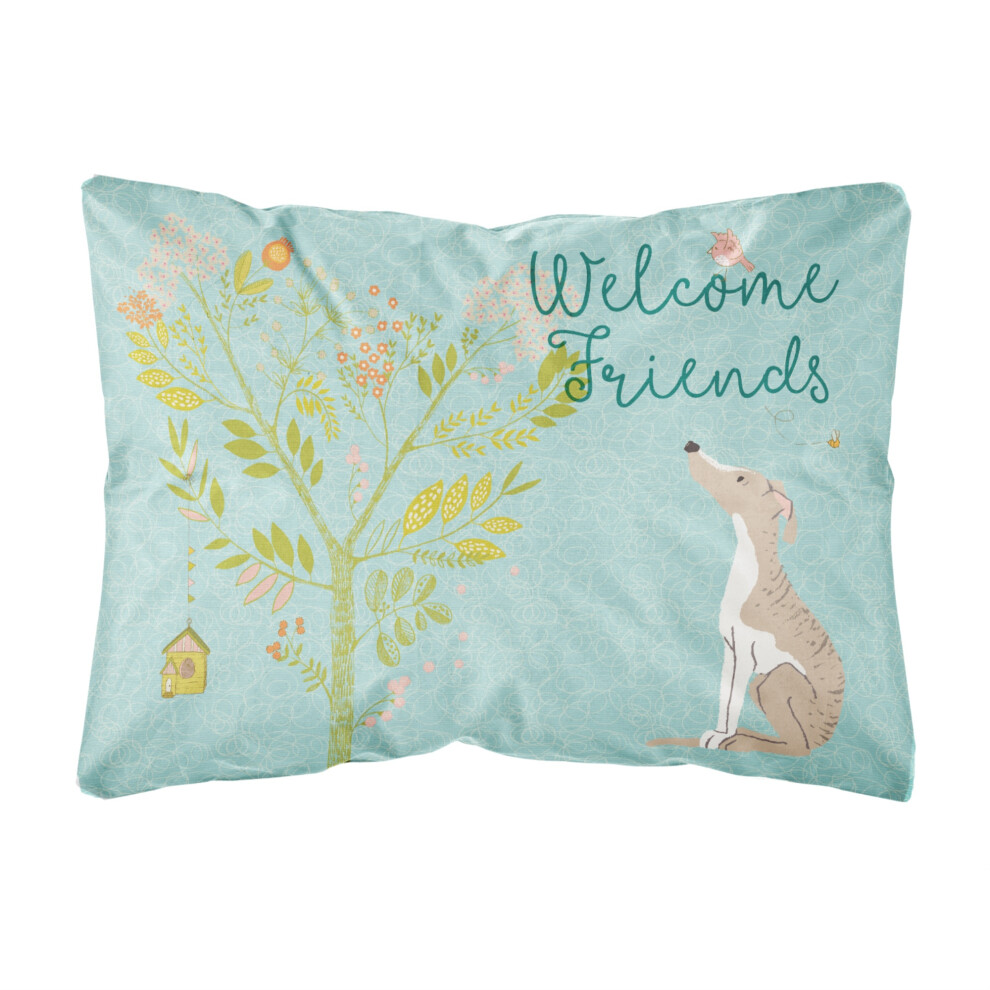 Coussin D'ext Rieur En Toile Welcome Friends Whippet De Caroline's Treasures BB7626PW1216-image