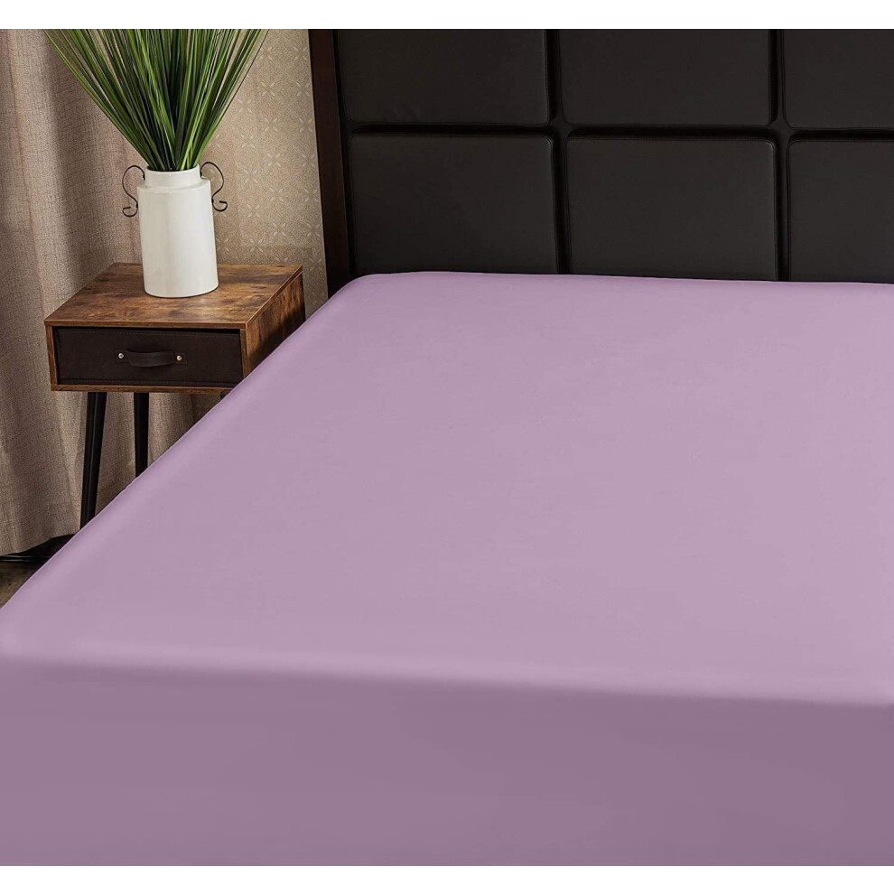 Drap-housse Superity Linen King 100 % coton 200 fils/cm   , respirant, doux et confortable, lavable et s   chable en machine (King 78 x 80, lavande)