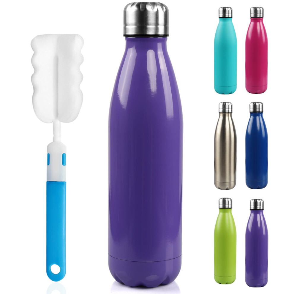 BOGI 17oz Insulated Water Bottle Double Wall Vacuum Stainless Steel Water Bottles  Leak Proof Metal Sports Water Bottle Keeps Drink Hot and Cold - Per-image-OPC-PFT6FM9-NEW