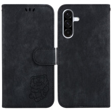 (Black) Flip Case for Samsung Galaxy A26 5g Embossed Cute Tiger Wallet Case Holder Cover Card Pocket