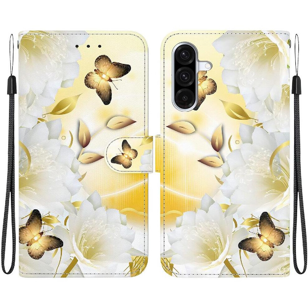 (C7 ) Flip Case For Samsung Galaxy A26 5G Pu Leather Butterfly Flower Painted Card Slots Wallet Magnetic Closure 764490324922