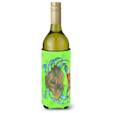 "Caroline's Treasures Insulador de Bebidas Caranguejo Azul Bolinhas Verdes, 750 ml, Multicolor"