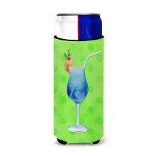 """"Caroline's Treasures Summer Cocktail Green Polkadot Beverage Isolator Hugger Slim Multicolour""""